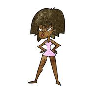 cartoon angry woman in dress N7