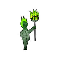 Cartoon Devil With Pitchfork N18
