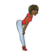 cartoon woman looking at something N7