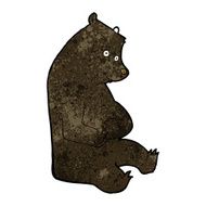 cartoon happy black bear N4