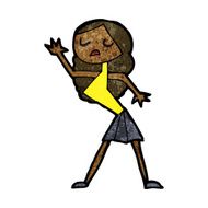 cartoon woman dancing N19