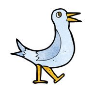 cartoon walking bird N12