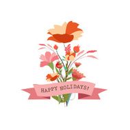 Cute floral bouquets in vintage style N3