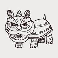 Chinese New Year The dragon and lion dancing head doodle N25