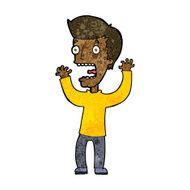 cartoon frightened man N67