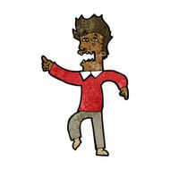 cartoon frightened man pointing N5