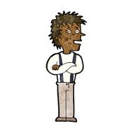 cartoon boy with folded arms N13