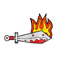cartoon flaming sword N15