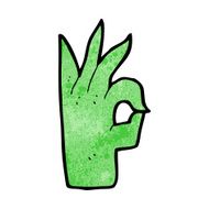 cartoon okay hand gesture N13