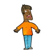 cartoon terrified man N167