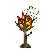 cartoon burning tree N23
