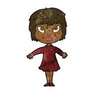 cartoon girl shrugging shoulders N18