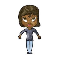 cartoon girl shrugging shoulders N19
