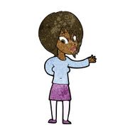 cartoon woman making welcome gesture N7
