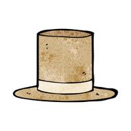 cartoon old top hat N14