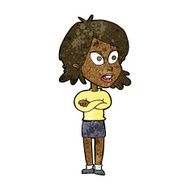 cartoon surprised woman N138