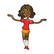 cartoon woman taking praise N7
