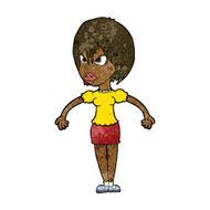 cartoon annoyed woman N114
