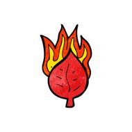 cartoon leaf on fire symbol N3