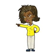 cartoon woman pointing N129