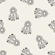 Dreamcatcher doodle seamless pattern background N2