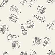 Japanese Tea doodle seamless pattern background N2