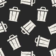 trash can doodle seamless pattern background N4