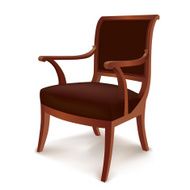 Armchair isolated in retro style
