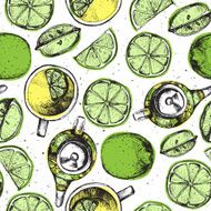 Hand drawn sketch vector tea set N15