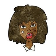 cartoon woman with bruised face N5