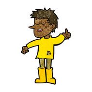 cartoon poor boy with positive attitude N6
