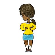cartoon shy woman N28