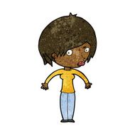 cartoon woman shrugging N35