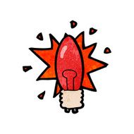 cartoon red light bulb N16