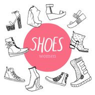 Set with women&#039;s shoes