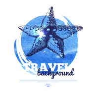 Travel vintage banner Sea nautical design