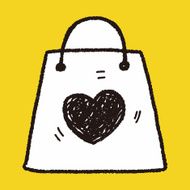 love shopping bag doodle N5