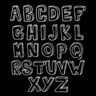 Hand drawn 3D alphabet