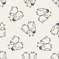 love bird doodle seamless pattern background N4