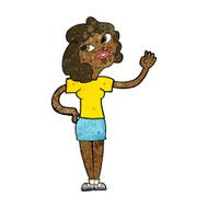 Cartoon Woman Waving N196