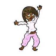 cartoon frightened woman N19