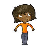 cartoon woman shrugging N36