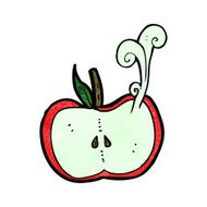 cartoon juicy apple half N3