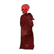 cartoon spooky skeleton in robe N3