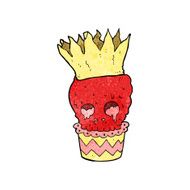 spooky skull cupcake cartoon N7