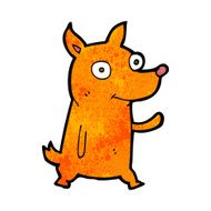 cartoon little dog waving N6