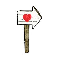 cartoon love heart sign post N5