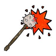 cartoon bloody medieval mace N5