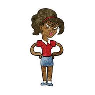 cartoon woman with hands on hips N127