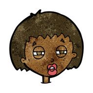 cartoon woman narrowing eyes N5